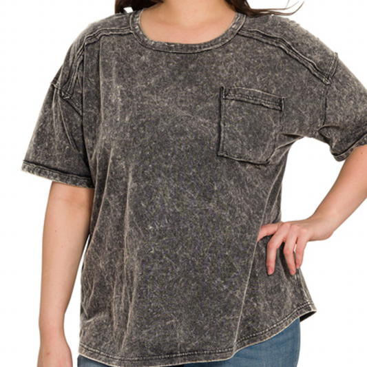 23. Acid Washed Pocket Tee Plus