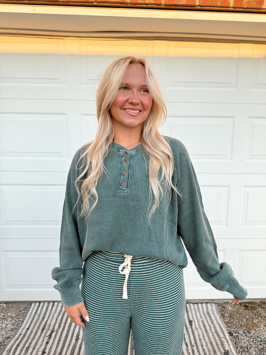 Button Up Waffle Top