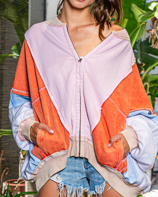 Colorblock Zip Jacket