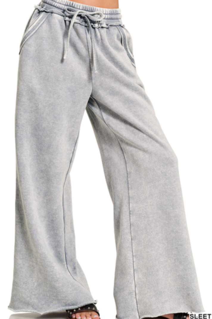 Acid Washed Sweatpants Full Length