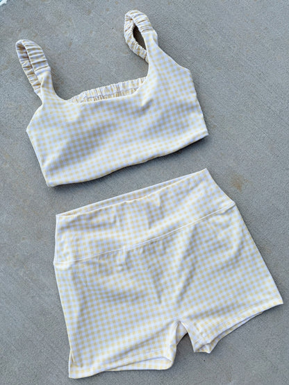 Gingham Biker Shorts