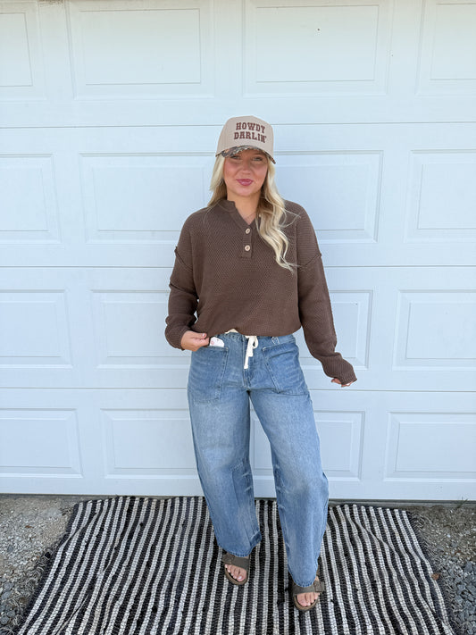 46. Tie Barrel Jeans