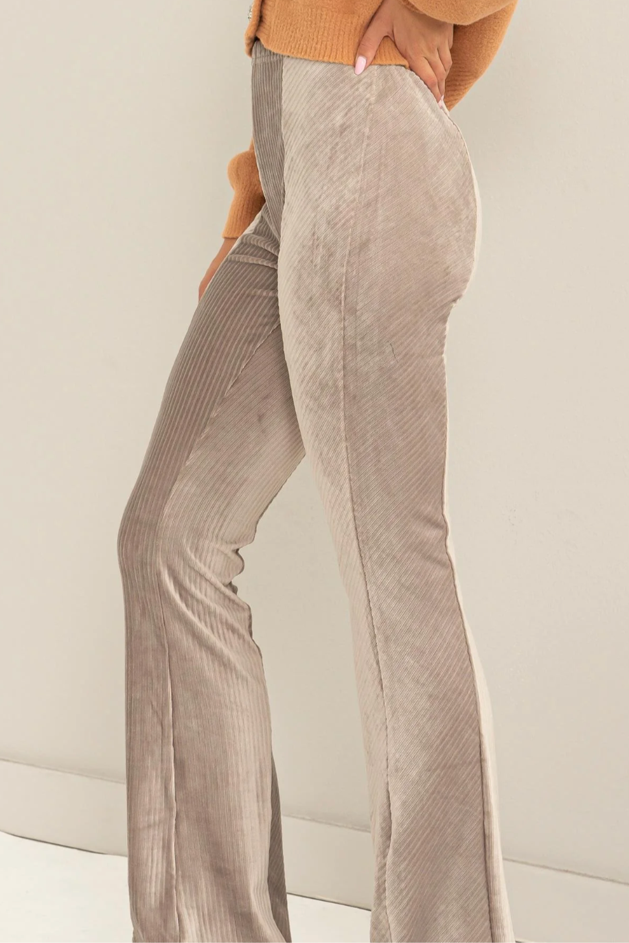 Striped Velour Flare Pants