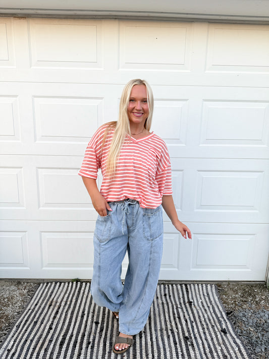 Stripe Pocket Top