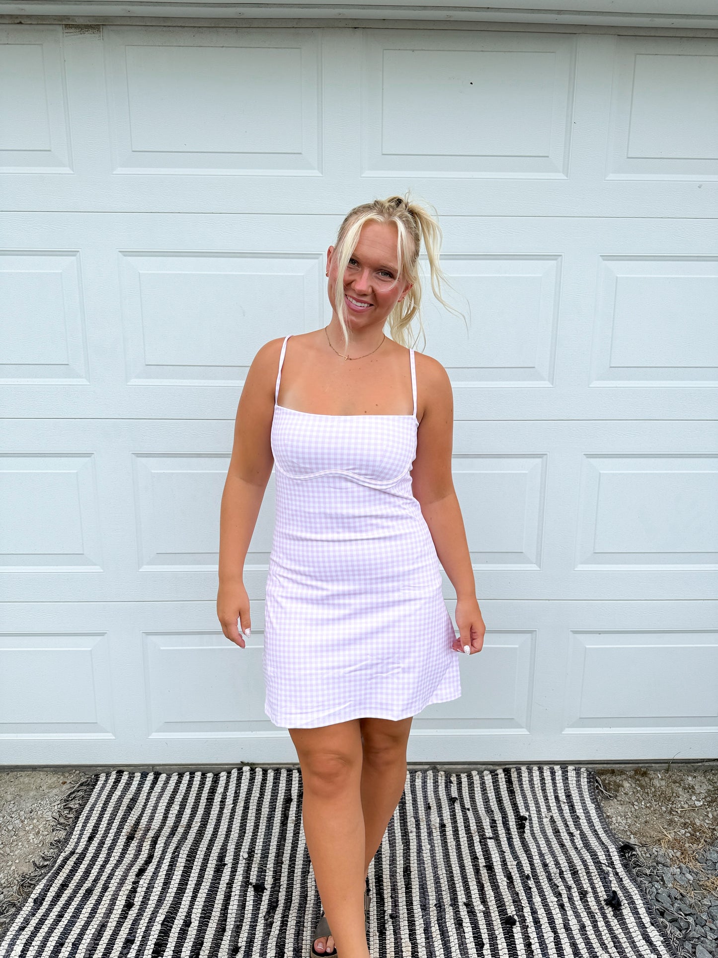 Gingham Romper Dress