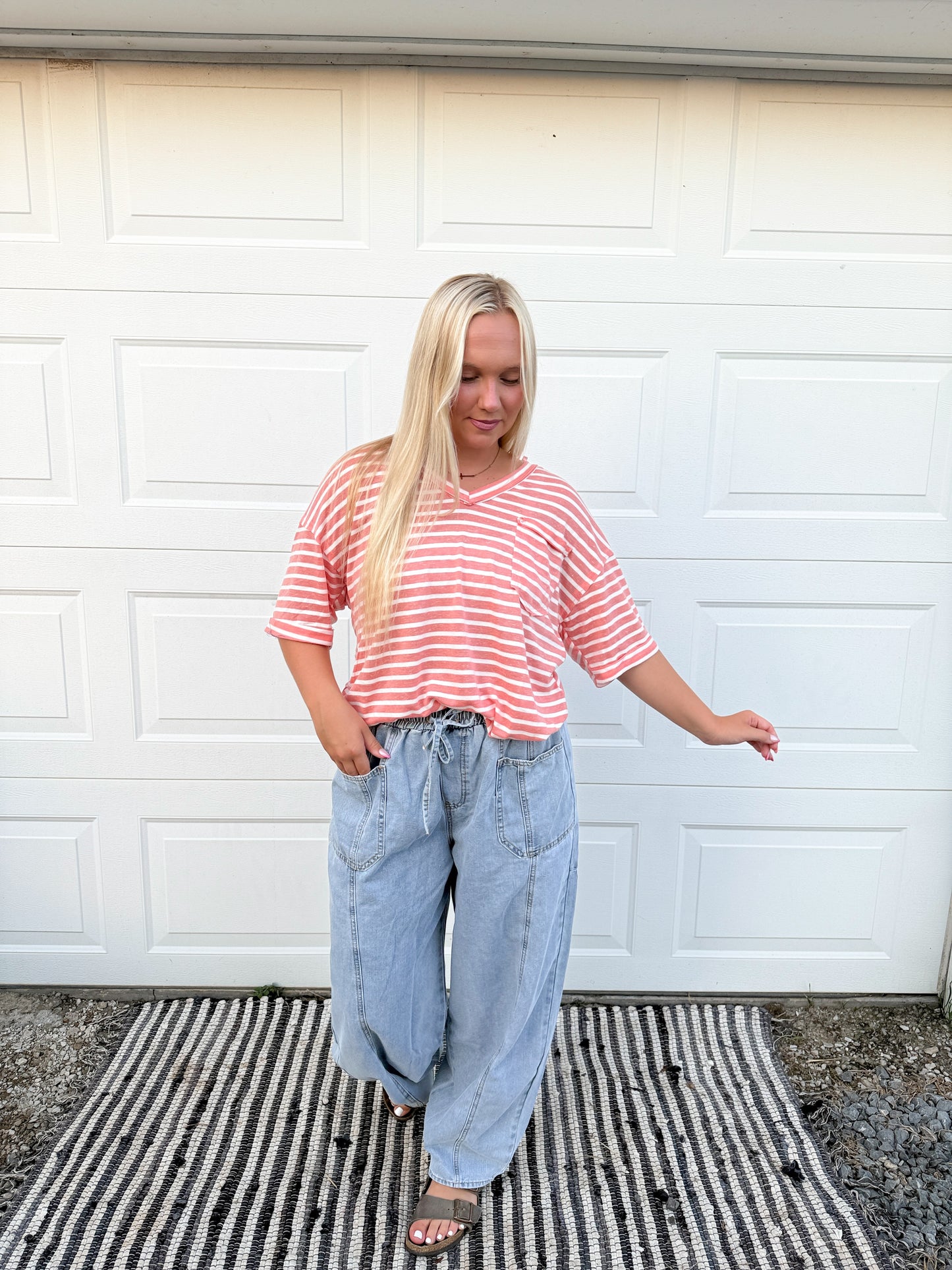 Stripe Pocket Top
