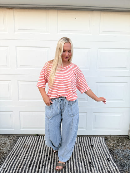 Stripe Pocket Top