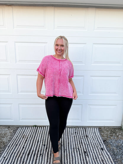 Waffle Acid Washed Top