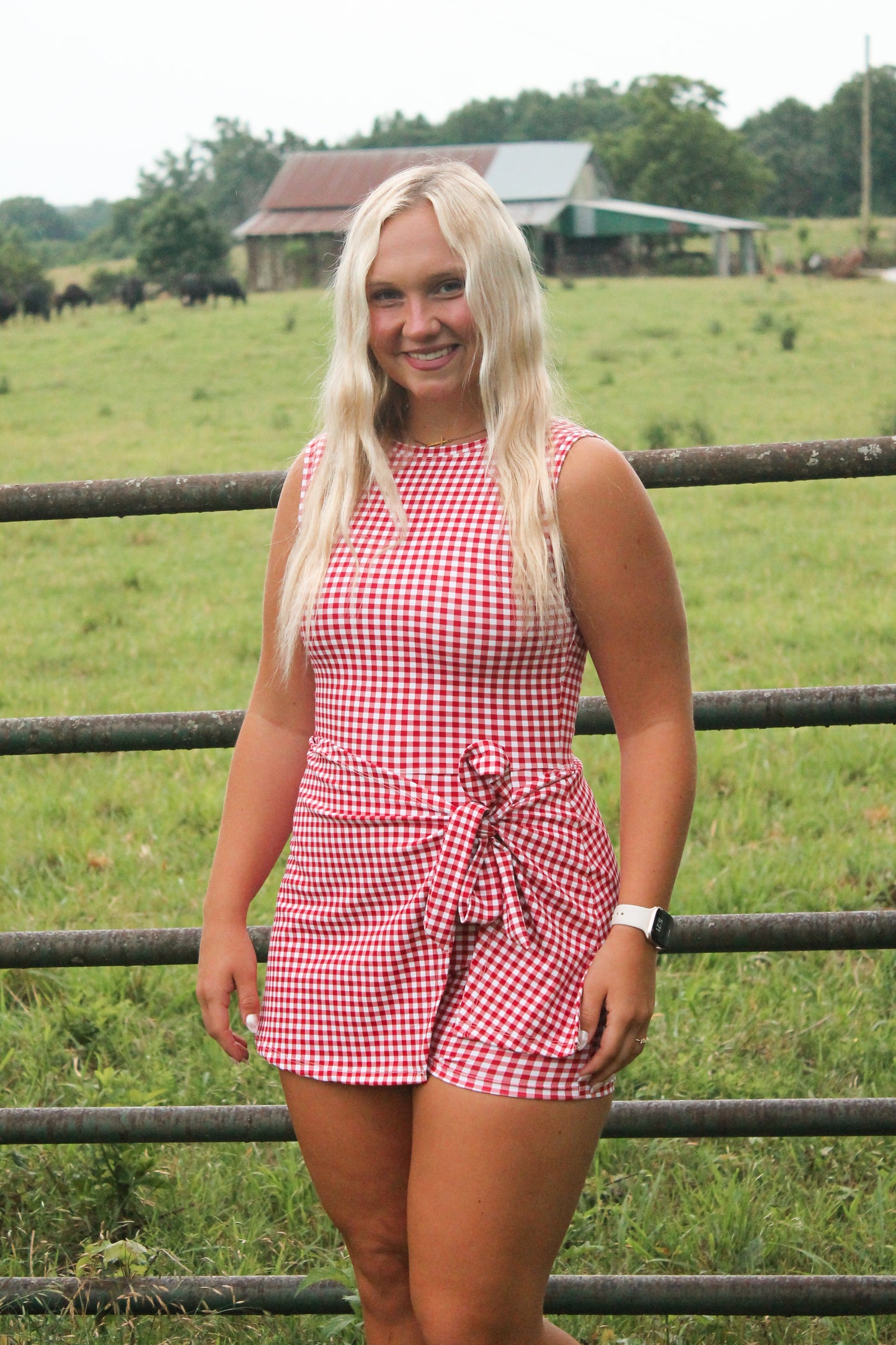 #31. Gingham Wrap Romper