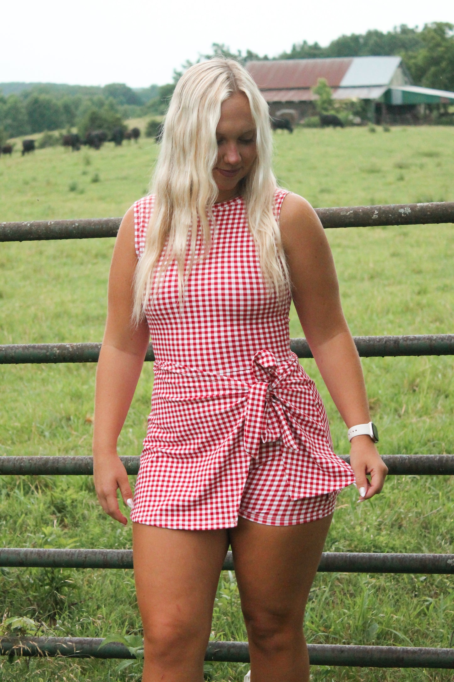 #31. Gingham Wrap Romper