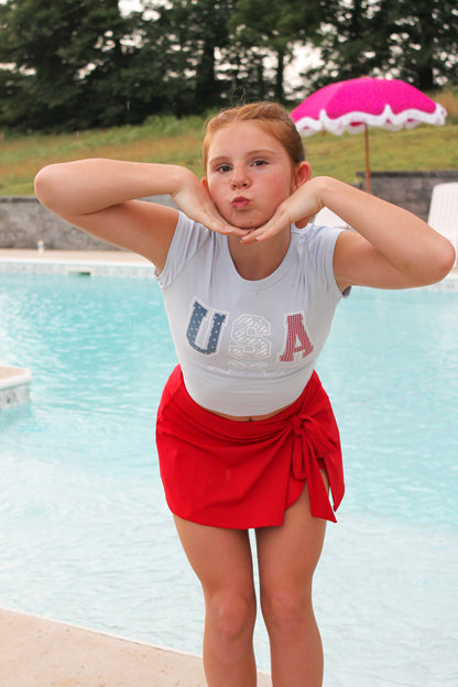 #37. USA Cropped Tee