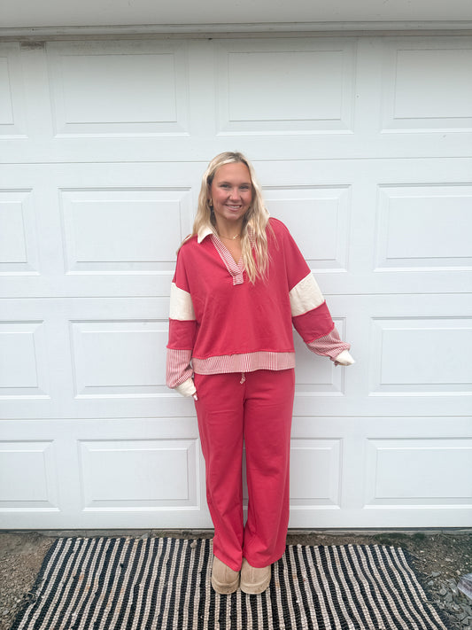 77. Striped Long Sleeve Pant Set