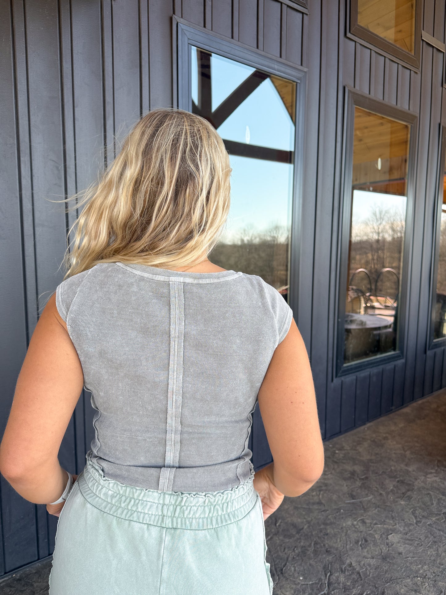 154. Detailed Button Top