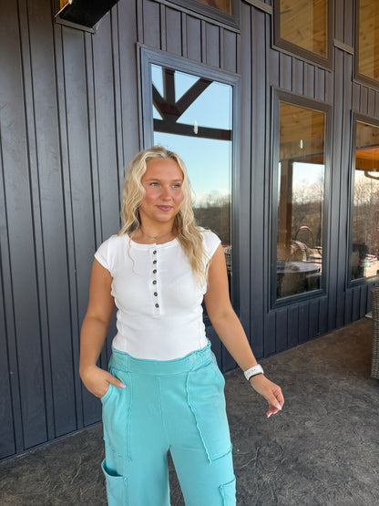 154. Detailed Button Top