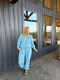 152. Ruffle Waist Burnout Jogger Pants
