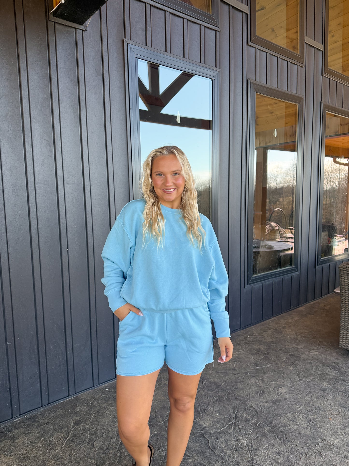 153. Drawstring Burnout French Terry Shorts