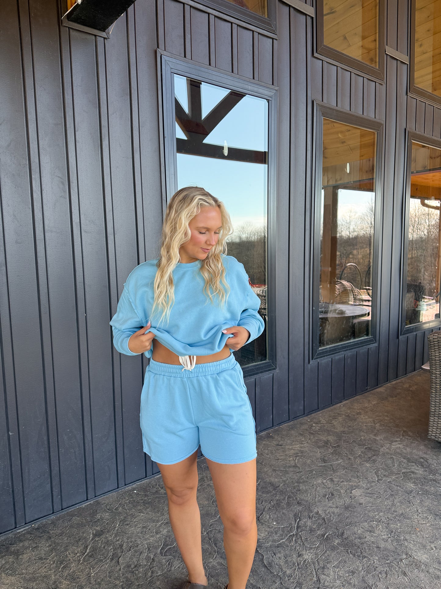 153. Drawstring Burnout French Terry Shorts