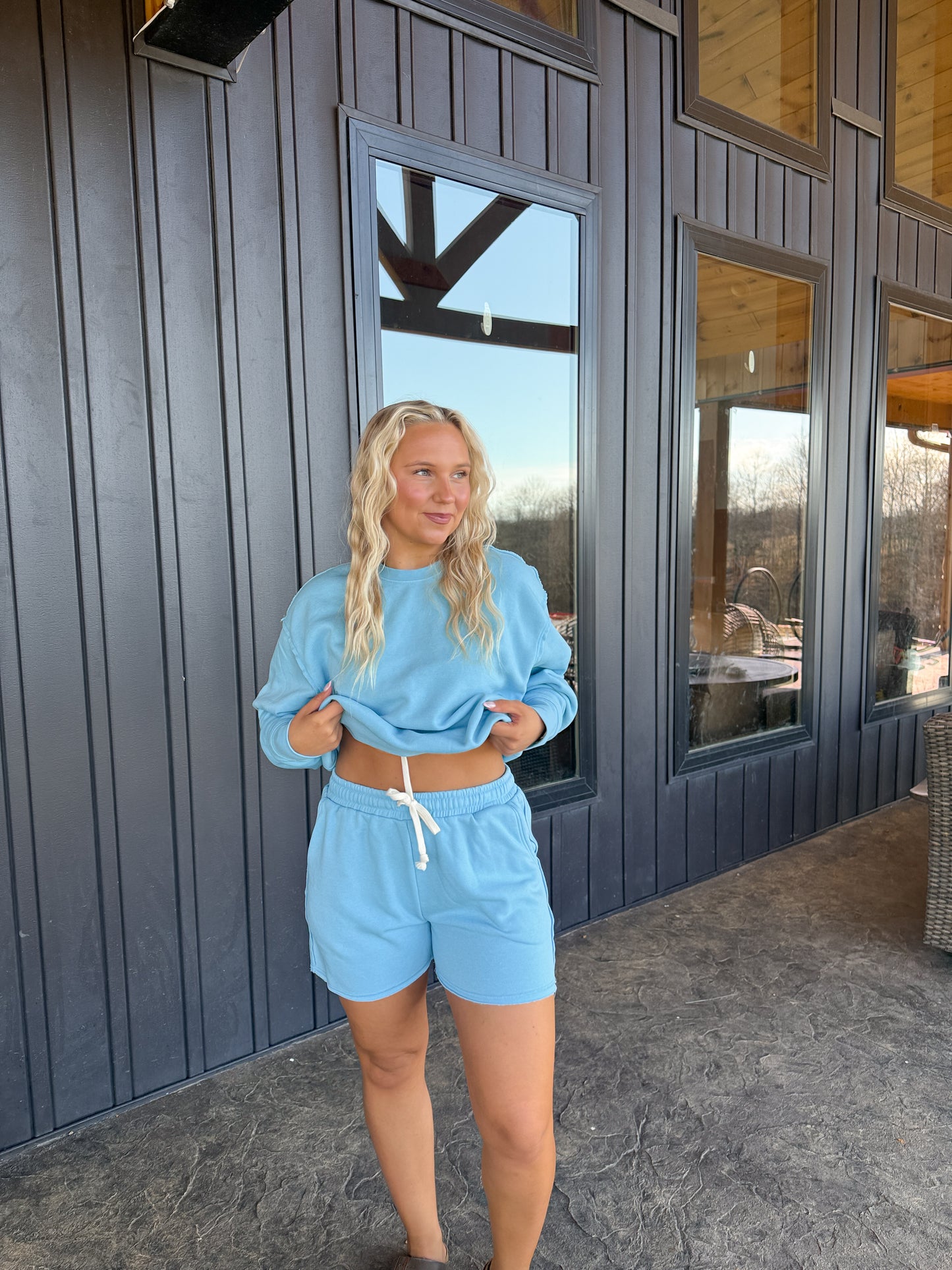 153. Drawstring Burnout French Terry Shorts