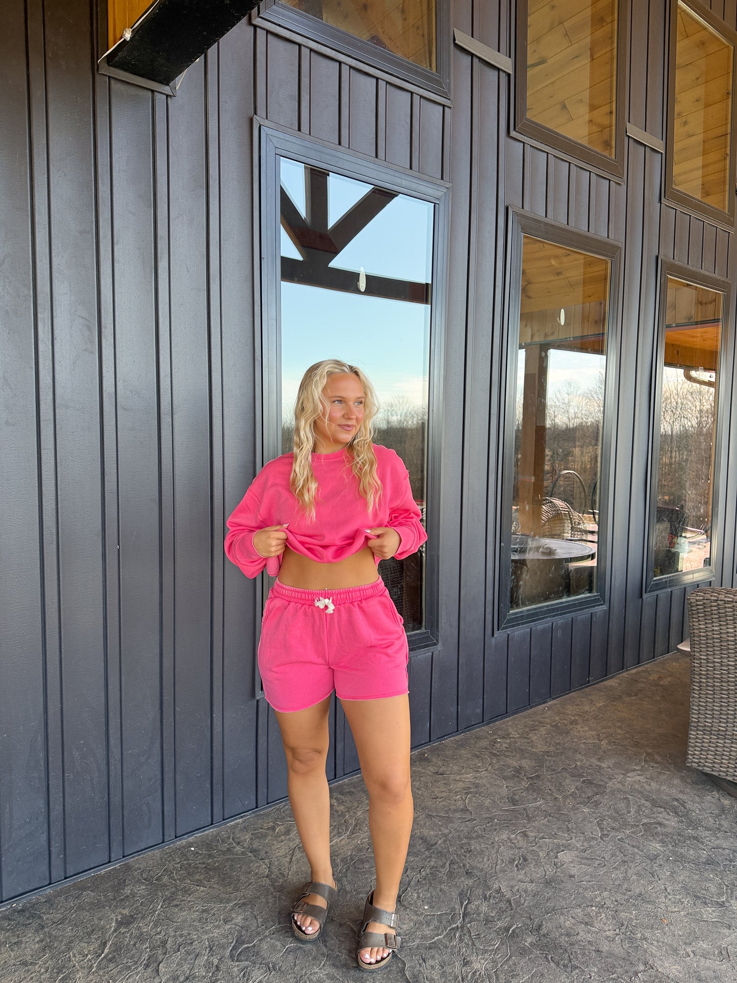 153. Drawstring Burnout French Terry Shorts
