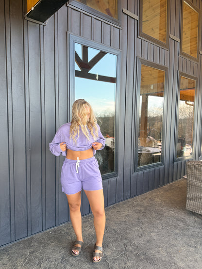 153. Drawstring Burnout French Terry Shorts
