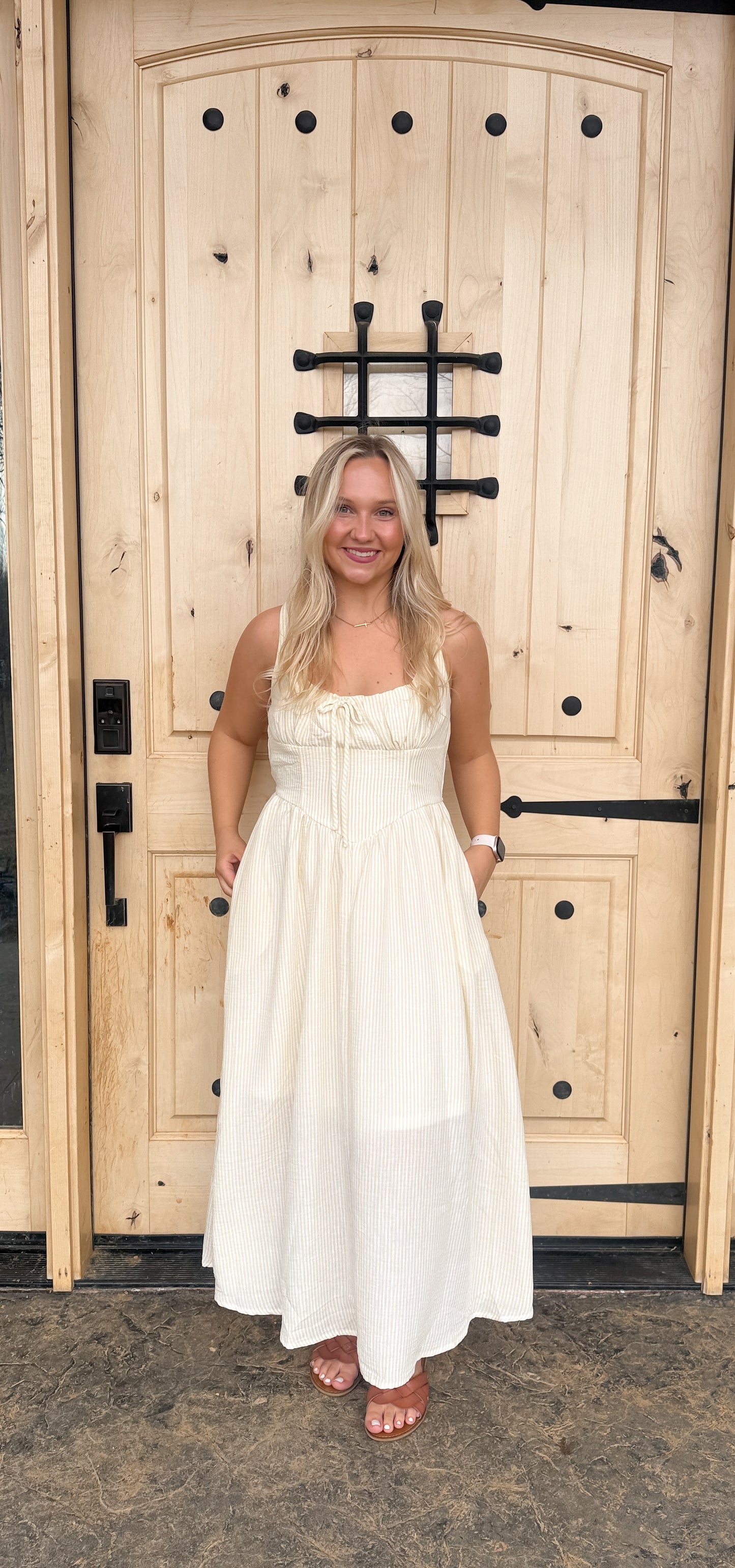 #160. Pinstripe Cottage Dress