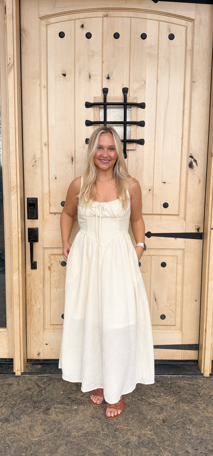 #160. Pinstripe Cottage Dress