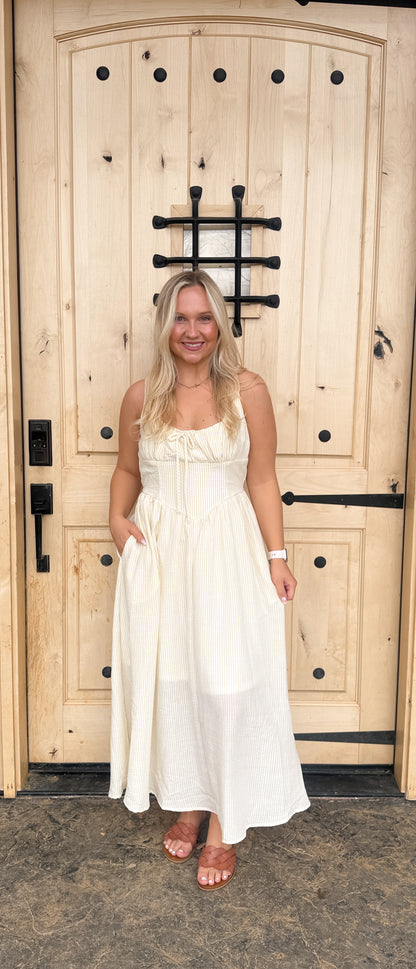#160. Pinstripe Cottage Dress
