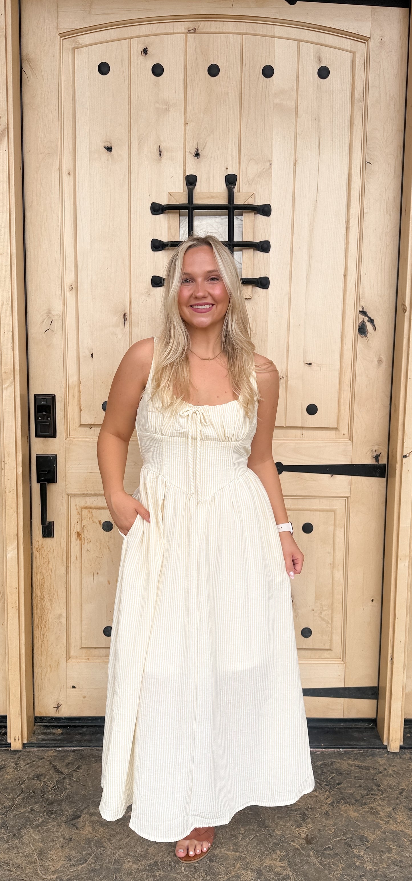 #160. Pinstripe Cottage Dress
