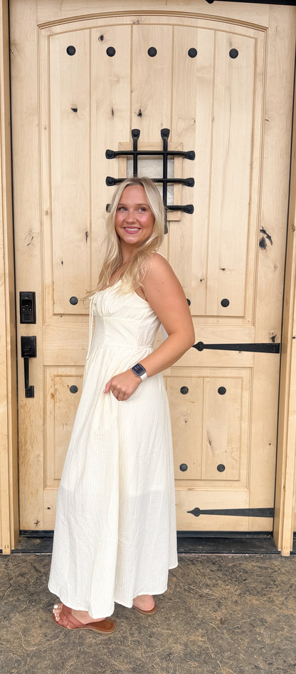 #160. Pinstripe Cottage Dress