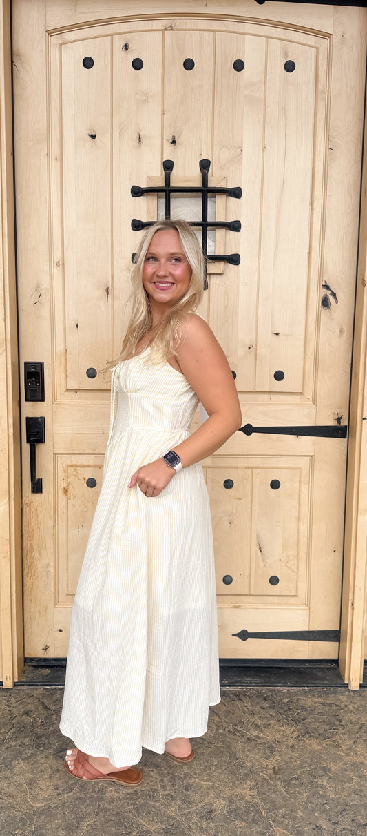 #160. Pinstripe Cottage Dress