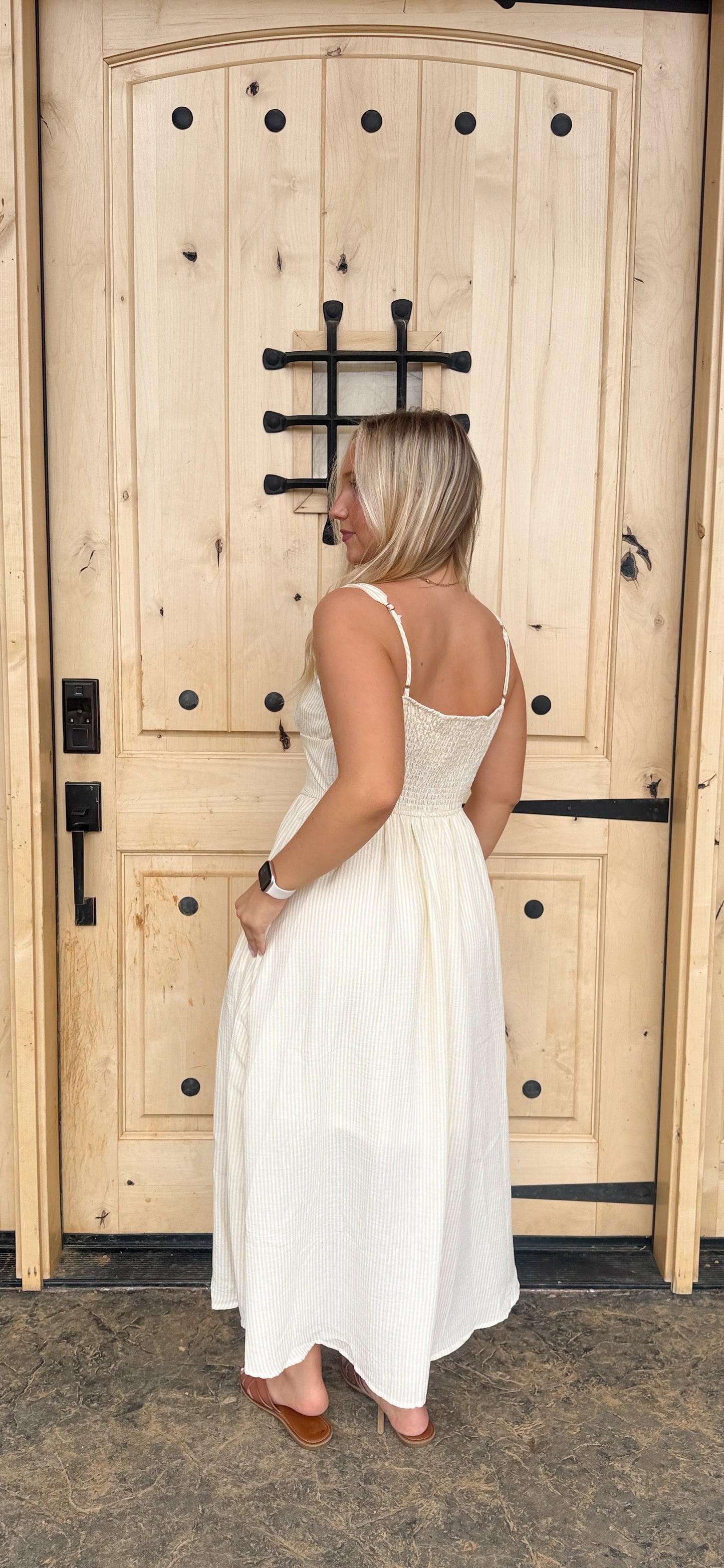 #160. Pinstripe Cottage Dress