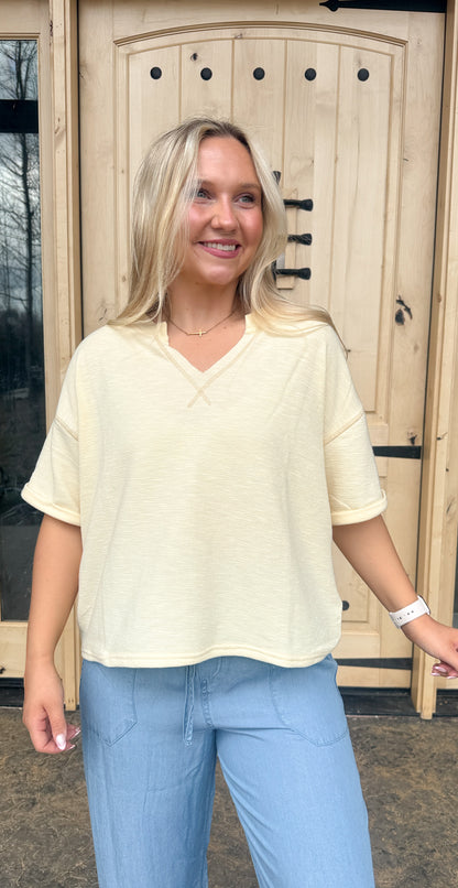 #166. V Neck Basic Top