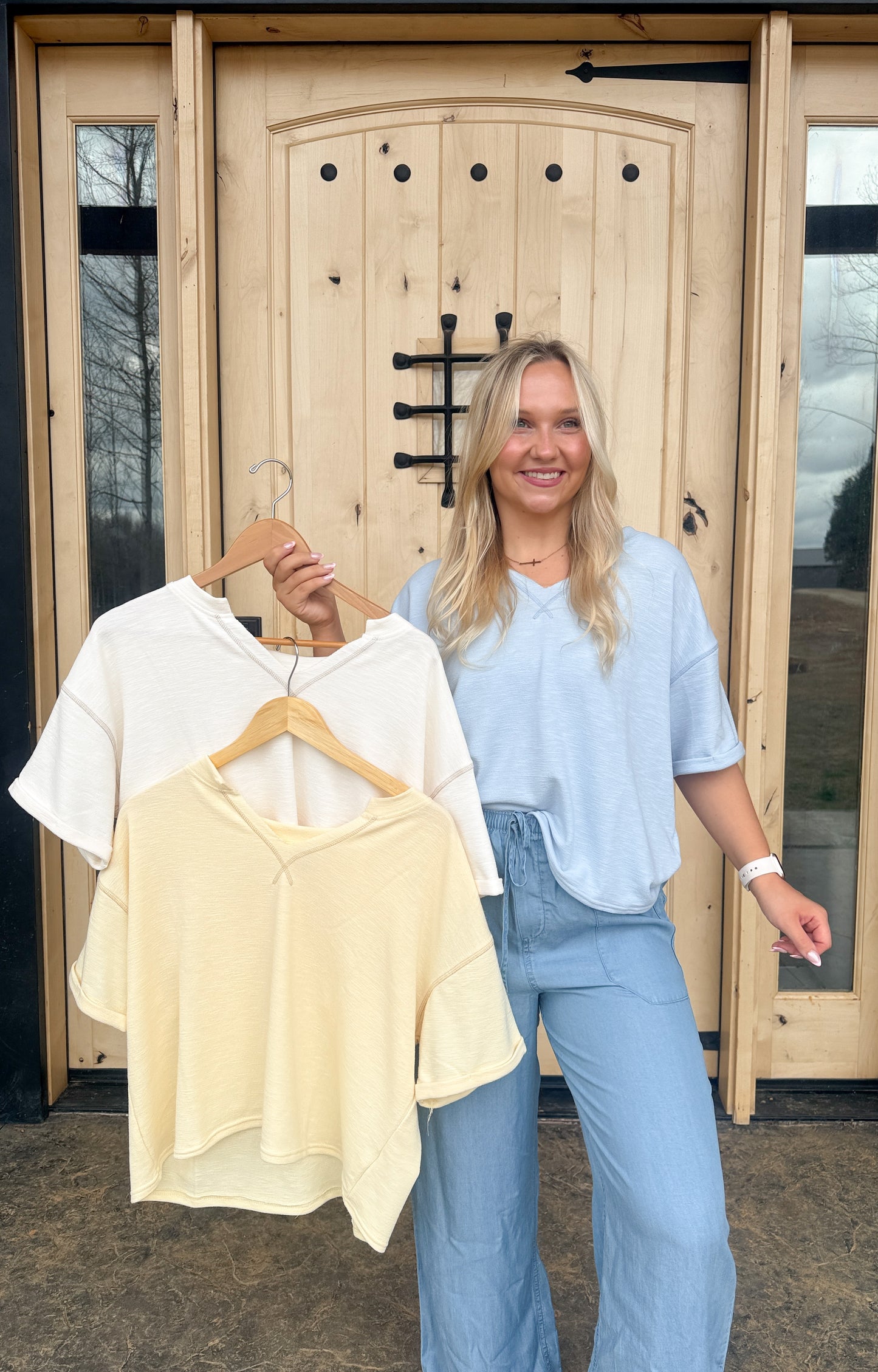 #166. V Neck Basic Top