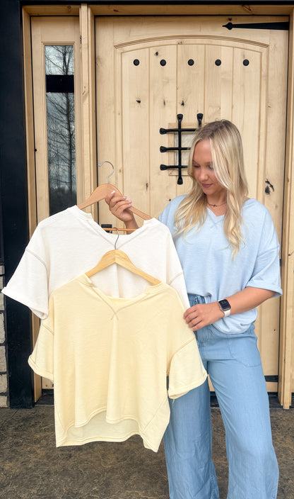 #166. V Neck Basic Top