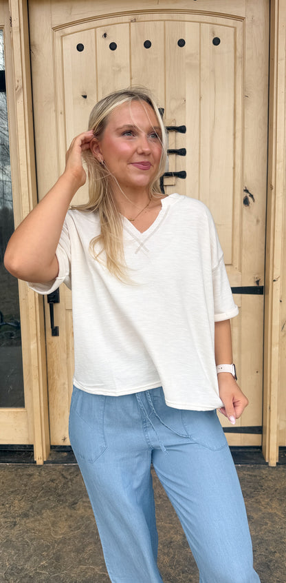 #166. V Neck Basic Top