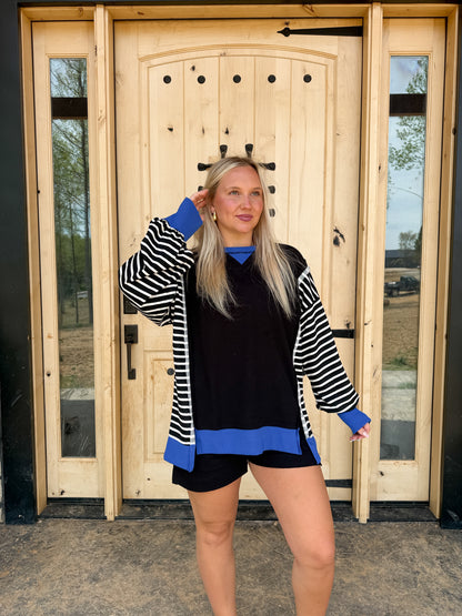 114. Stripe Oversized Crewneck