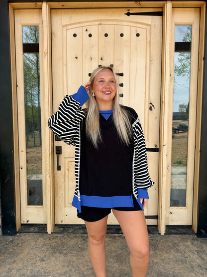 114. Stripe Oversized Crewneck