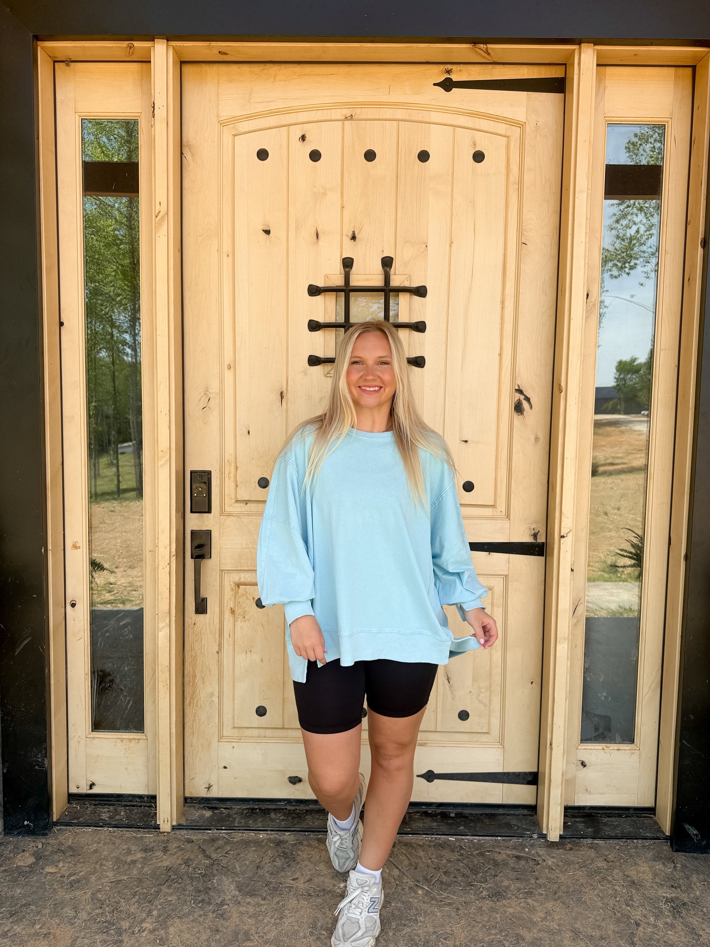#201. Oversized Seam Detail Long Sleeve Top