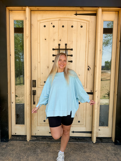 #201. Oversized Seam Detail Long Sleeve Top