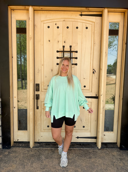 #201. Oversized Seam Detail Long Sleeve Top