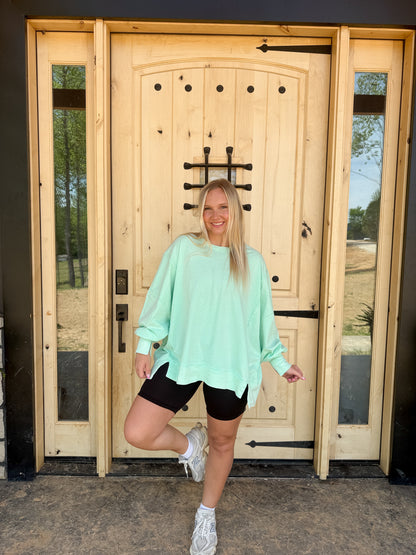 #201. Oversized Seam Detail Long Sleeve Top
