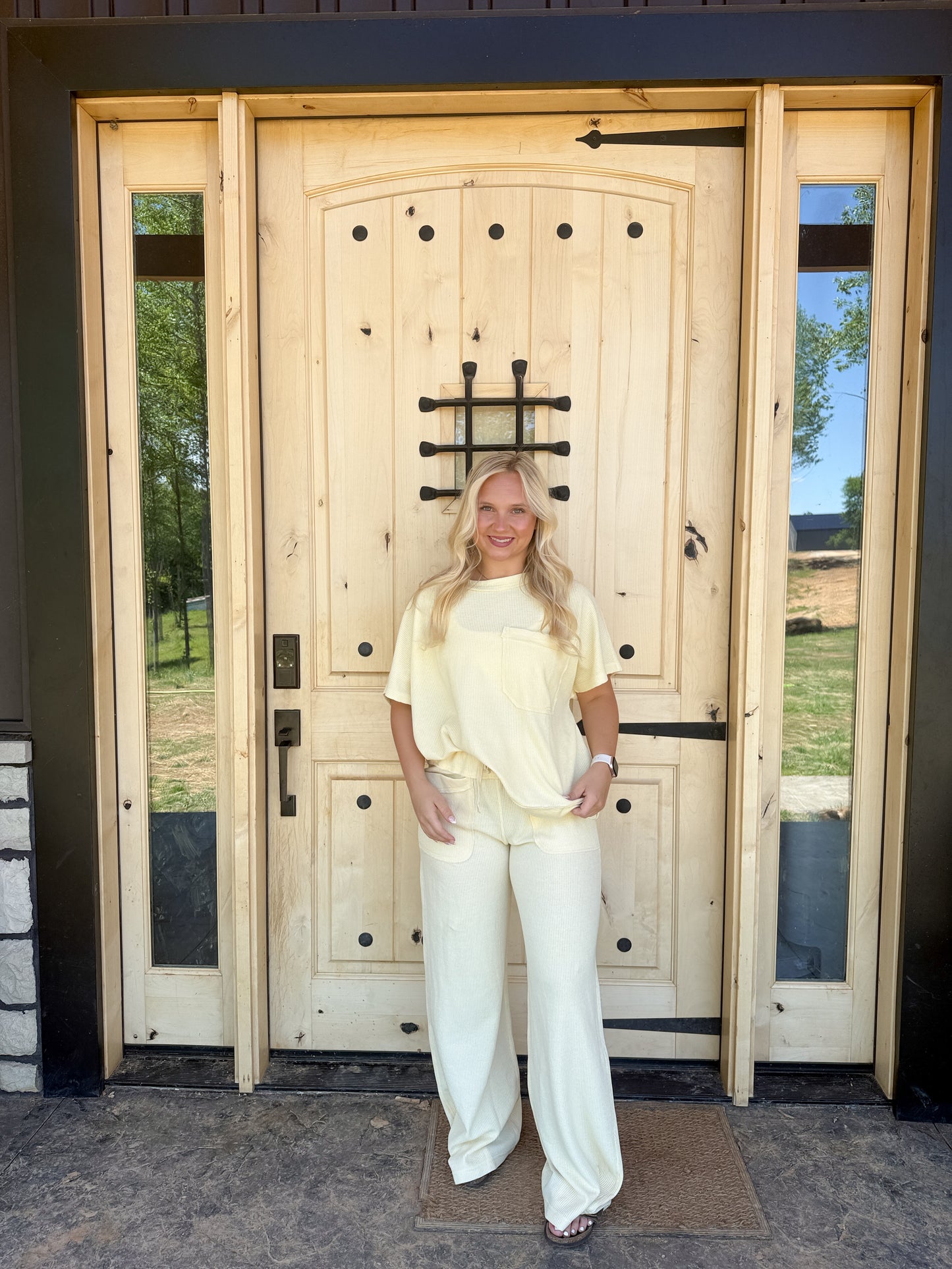 #26. Waffle Knit Detailed Pants