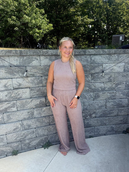 #108. Crinkled Two-piece Lounge Set