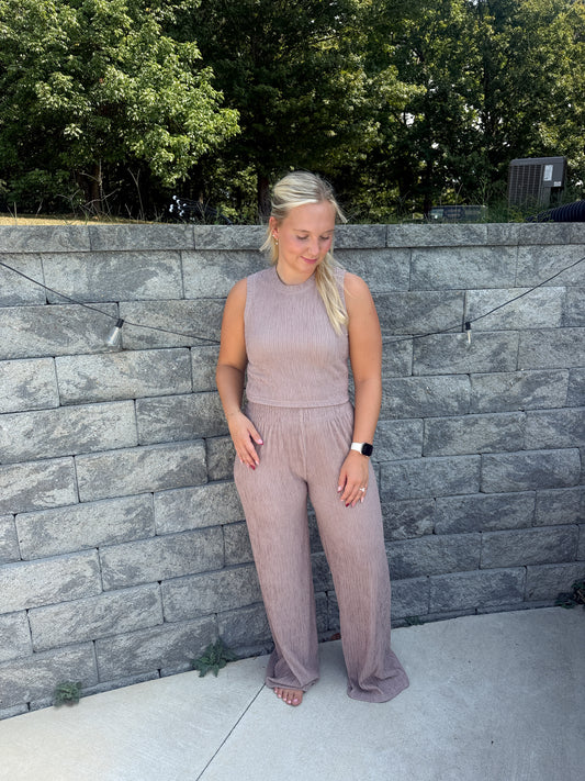 #108. Crinkled Two-piece Lounge Set