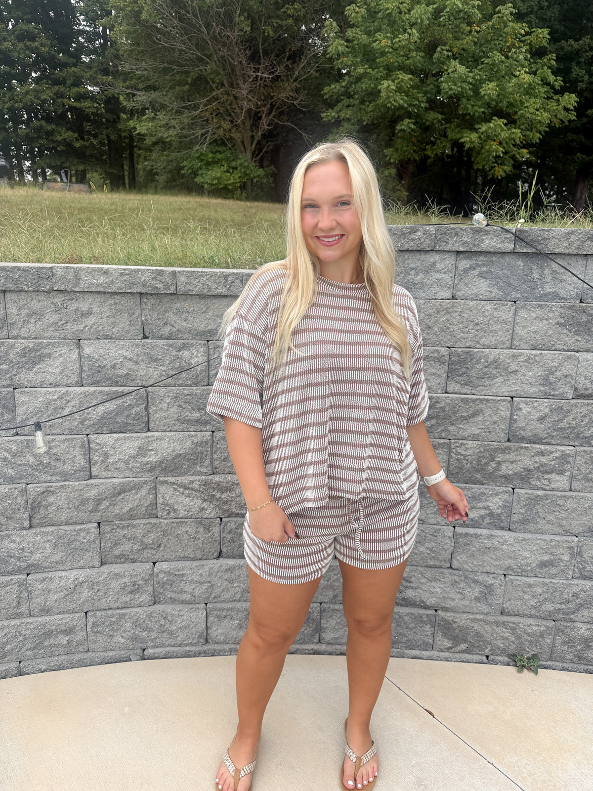 #71. Ribbed Striped Set