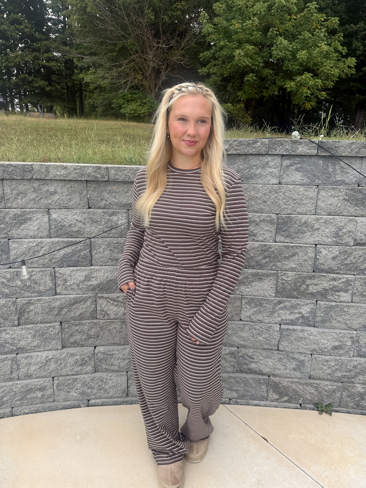 #111. Stripe Long Sleeve Pants Set