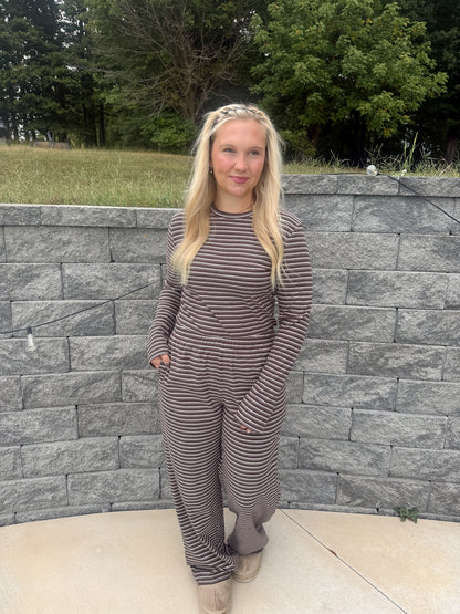 #111. Stripe Long Sleeve Pants Set