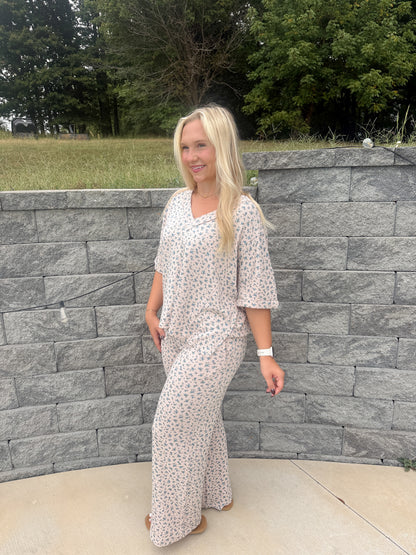 #114. Floral Ribbed Set