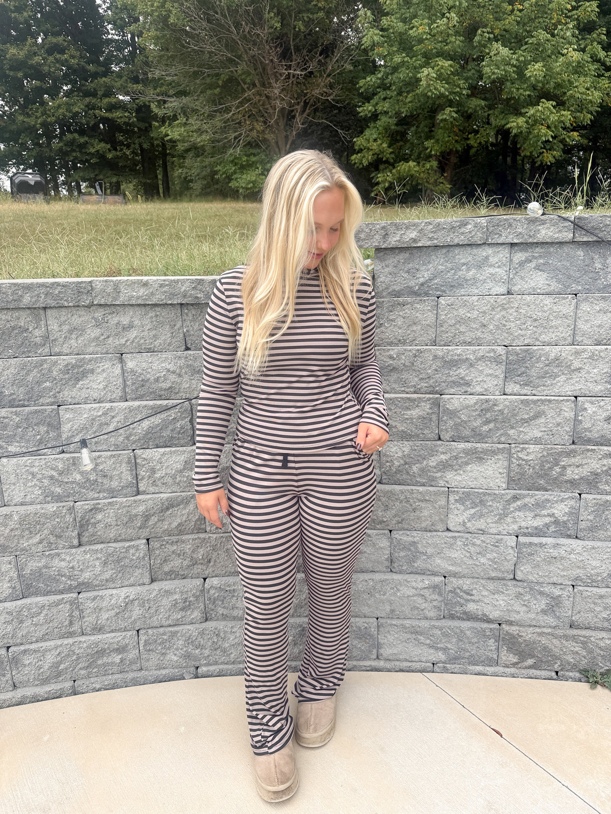 #116. Soft Modal Striped Set