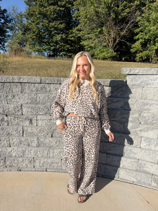 #130. Cheetah Print Wide Leg Pants